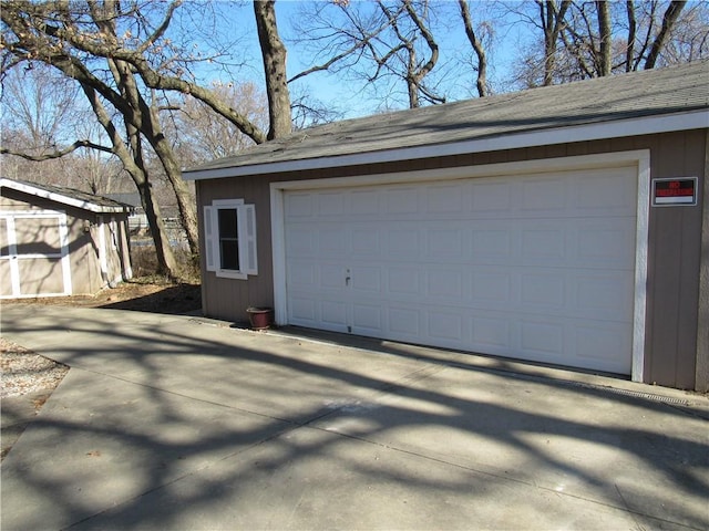 view of garage