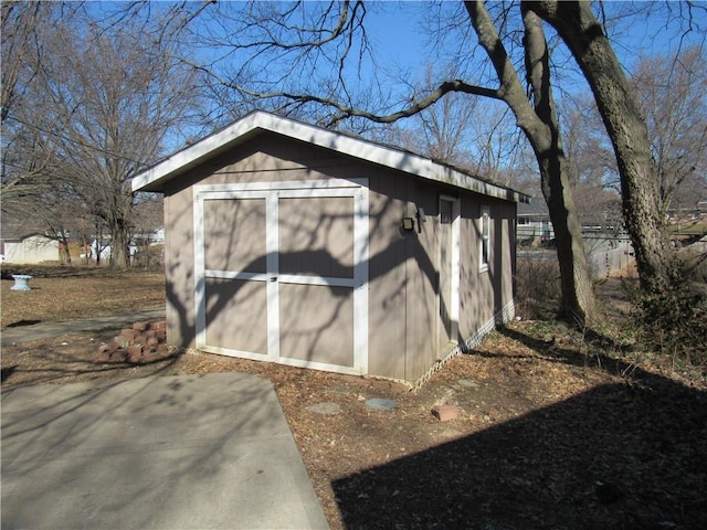 view of shed