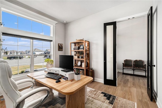 21143 W 189th Ct, Spring Hill, KS 66083 - office featuring light wood-type flooring and healthy amount of natural light