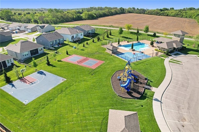 21143 W 189th Ct, Spring Hill, KS 66083 - aerial perspective of suburban area with a pool and a park