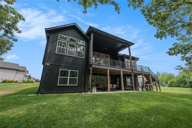 21143 W 189th Ct, Spring Hill, KS 66083 - rear view of property with a patio, a yard, stairs, and a wooden deck