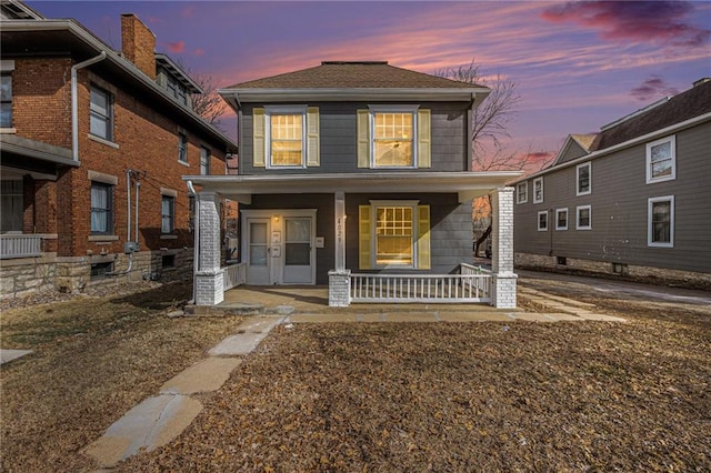 view of front of property with a porch