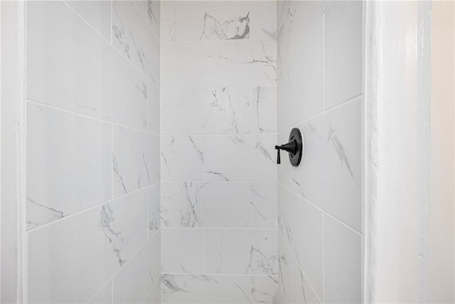 room details with a tile shower