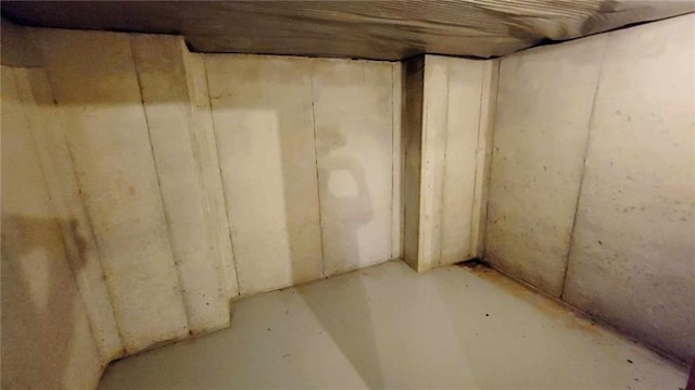 view of unfinished basement