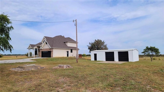 exterior space with a garage