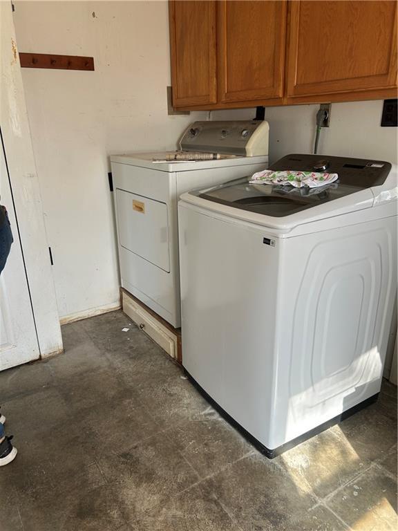 laundry area with cabinet space and washer and dryer