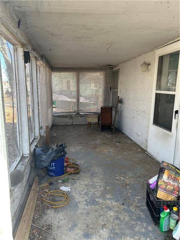 view of unfurnished sunroom