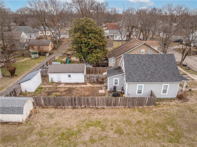 aerial view with a residential view