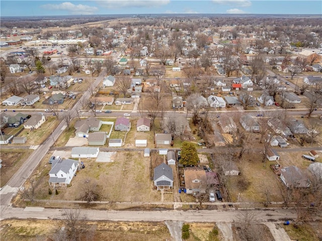 aerial view with a residential view