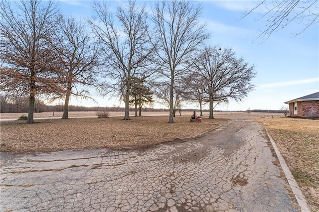 view of street with a rural view