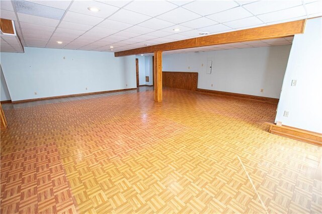22513 E 33rd St S, Blue Springs, MO 64015 - finished below grade area with a drop ceiling and baseboards