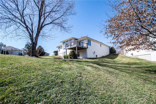 22513 E 33rd St S, Blue Springs, MO 64015 - rear view of property featuring a deck and a lawn