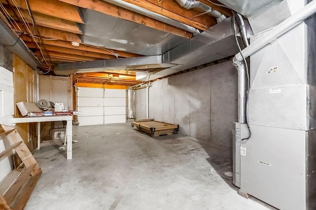 garage with heating unit