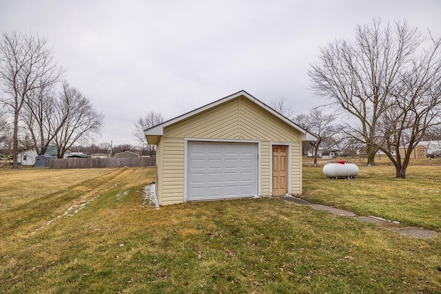 garage featuring fence