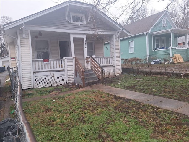 bungalow featuring a porch