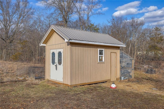 view of shed