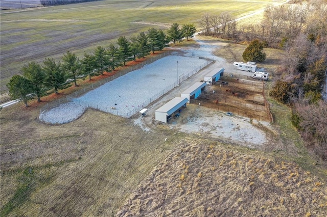 drone / aerial view with a rural view