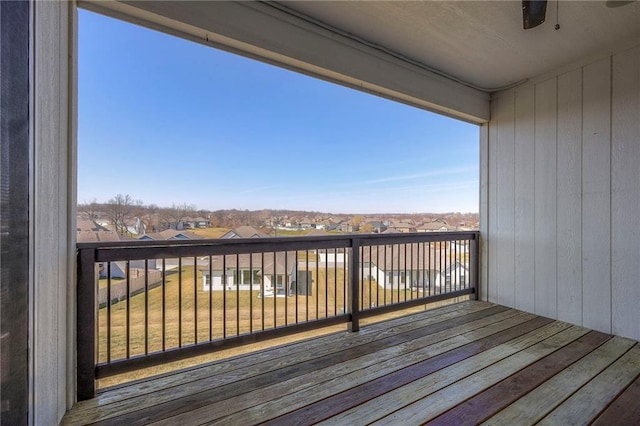 deck with a residential view