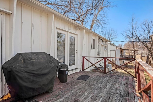 deck featuring grilling area