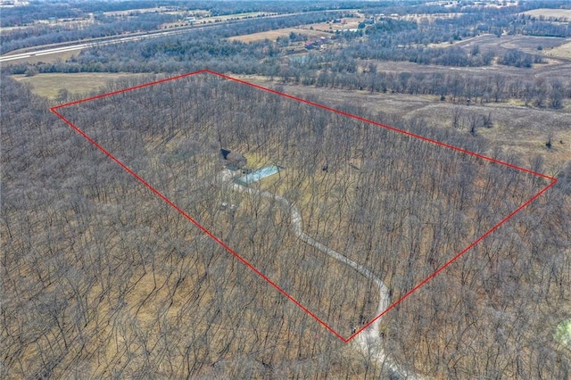 drone / aerial view with a rural view