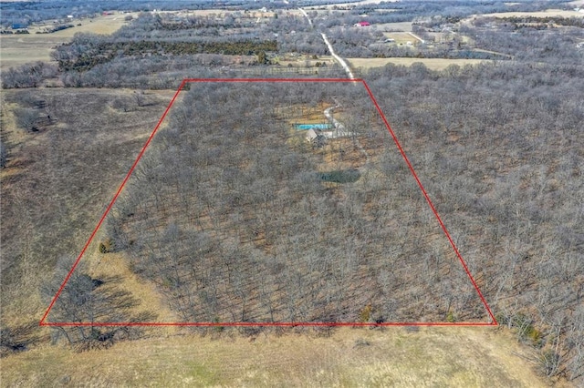 aerial view with a rural view