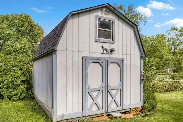 view of shed