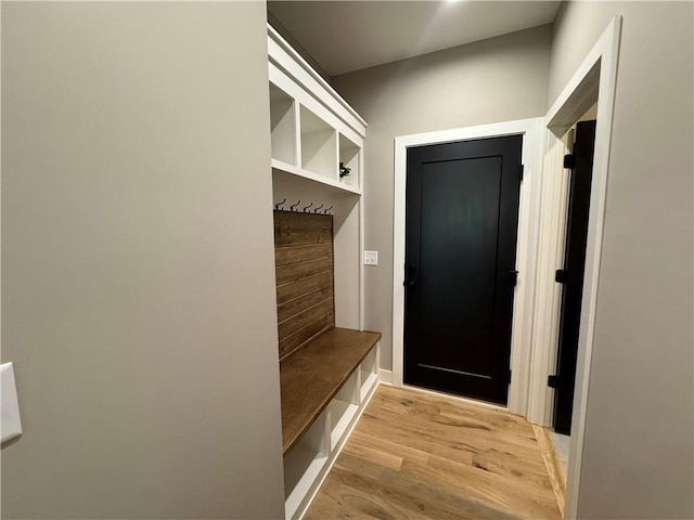 mudroom featuring light wood-type flooring