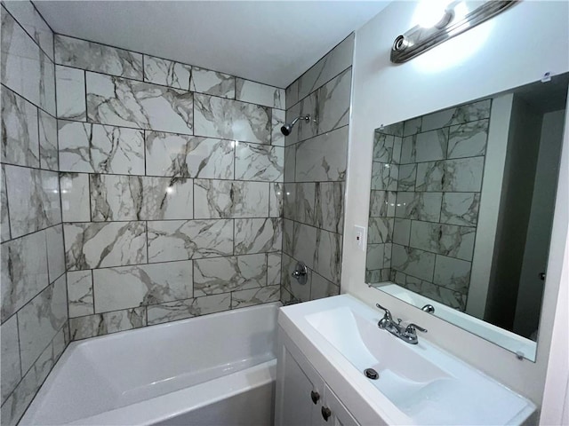 full bathroom featuring vanity and shower / bath combination