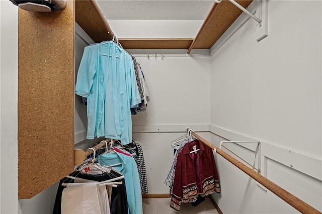 view of walk in closet