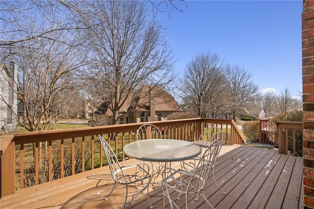 deck featuring outdoor dining space