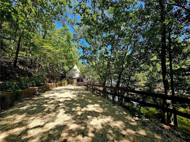 view of yard featuring fence