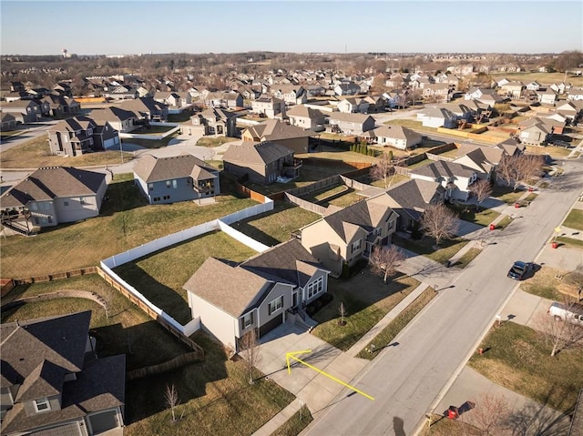 aerial view featuring a residential view