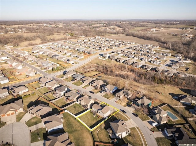 aerial view featuring a residential view