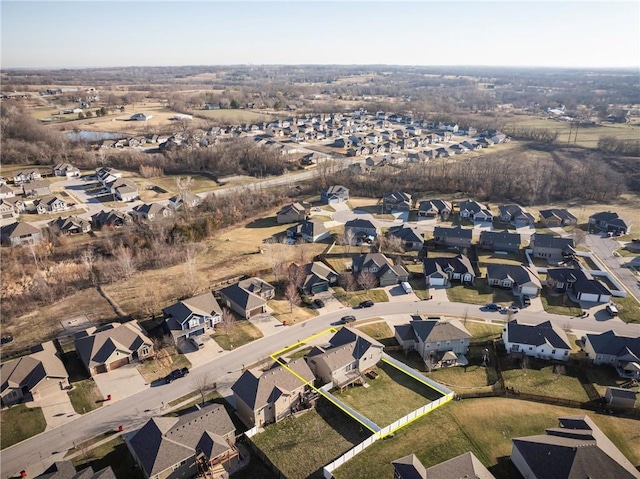 aerial view featuring a residential view