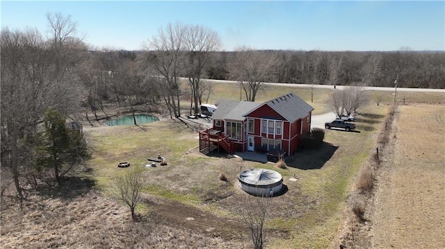 bird's eye view with a rural view