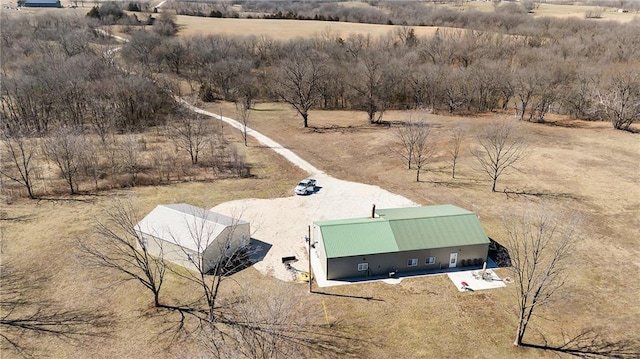 drone / aerial view with a rural view