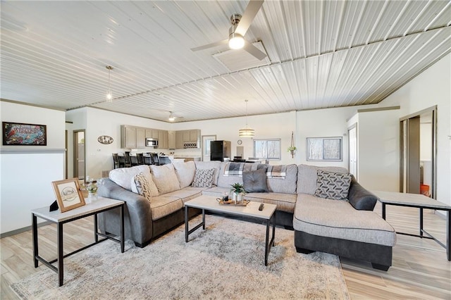 living area with light wood finished floors