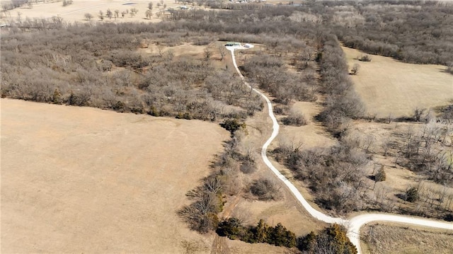 drone / aerial view with a rural view