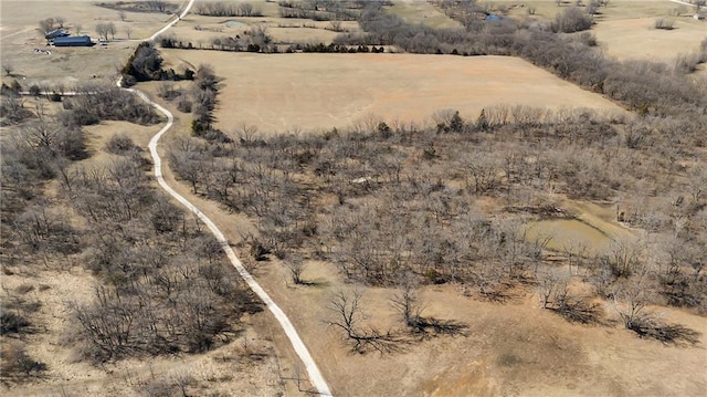 bird's eye view with a rural view