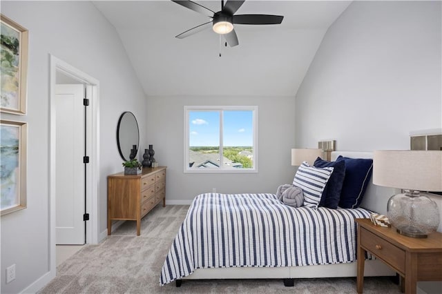 8017 Round Prairie St, Shawnee, KS 66220 - carpeted bedroom with lofted ceiling and ceiling fan