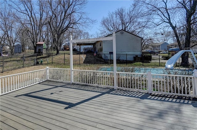 wooden deck with fence