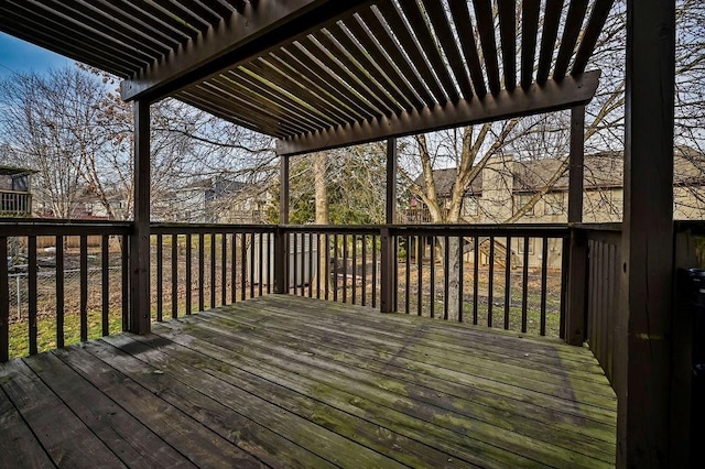 deck featuring a pergola