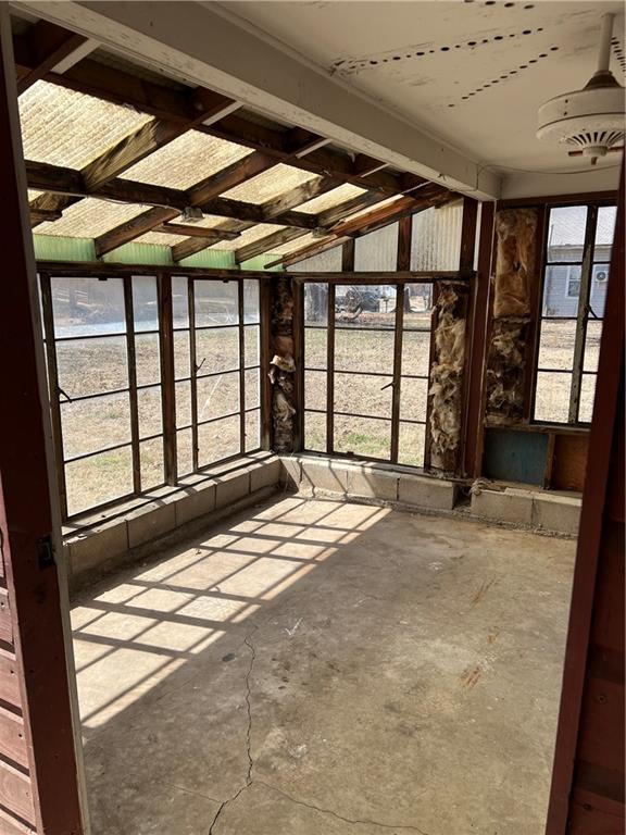 view of unfurnished sunroom