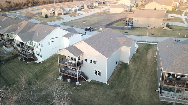 bird's eye view with a residential view