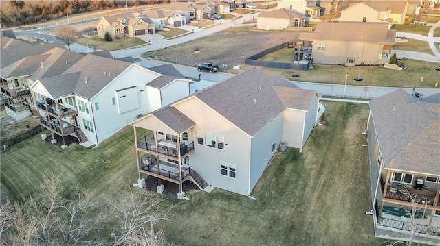 drone / aerial view with a residential view