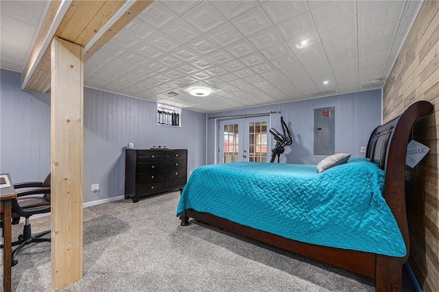 1008 Bristol Way, Liberty, MO 64068 - carpeted bedroom featuring electric panel and french doors