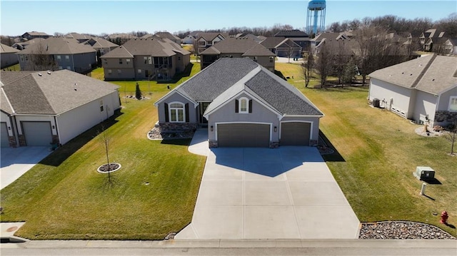 bird's eye view with a residential view