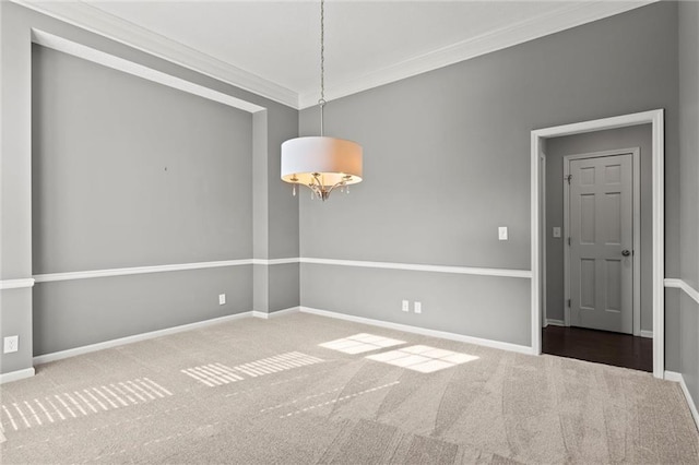 12109 Overbrook Ct, Leawood, KS 66209 - carpeted empty room with ornamental molding and a chandelier