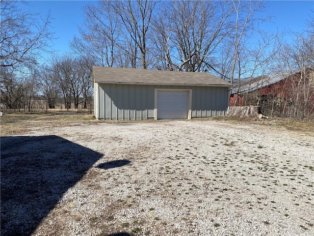 detached garage with driveway