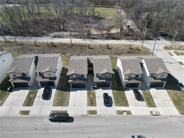 drone / aerial view with a residential view